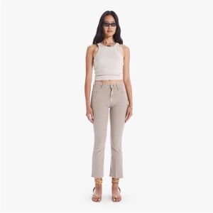 MOTHER Ankle Cropped Jeans in Light Tan
